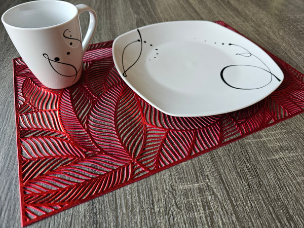 Red Leaf Table Placemat Set 4 Pack- Free Shipping!