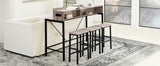 Bronze 59 inch bar table, dining table, sofa table with power socket and LED light, 3 saddle stools, 4-piece bar table and chairs set for living room, dining room and kitchen,W2972P313230 - FREE SHIPPING!