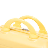 Yellow 2PC Luggage ABS Spinner Wheel Set with Combination Lock - 14" & 20" Cosmetic Case (Yellow)