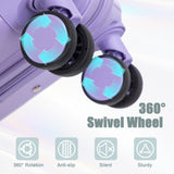 Blue Purple 2PC Luggage ABS Spinner Wheel Set with Combination Lock - 14" & 20" Cosmetic Case (Blue Purple)