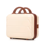Beige 2PC Luggage ABS Spinner Wheel Set with Combination Lock - 14" & 20" Cosmetic Case (Beige)