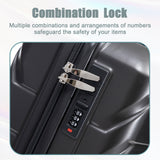 Dark Gray 2PC Luggage ABS Spinner Wheel Set with Combination Lock - 14" & 20" Cosmetic Case (Dark Gray)