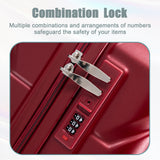 Wine Red 2PC Luggage ABS Spinner Wheel Set with Combination Lock - 14" & 20" Cosmetic Case (Wine Red)