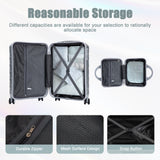 Silver 2PC Luggage ABS Spinner Wheel Set with Combination Lock - 14" & 20" Cosmetic Case (Silver)