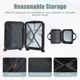 Dark Gray 2PC Luggage ABS Spinner Wheel Set with Combination Lock - 14" & 20" Cosmetic Case (Dark Gray)