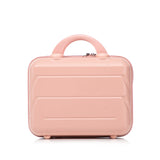 Pink 2PC Luggage ABS Spinner Wheel Set with Combination Lock - 14" & 20" Cosmetic Case (Pink)