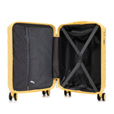 Yellow 2PC Luggage ABS Spinner Wheel Set with Combination Lock - 14" & 20" Cosmetic Case (Yellow)