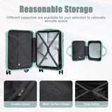 Mint Green 2PC Luggage ABS Spinner Wheel Set with Combination Lock - 14" & 20" Cosmetic Case (Mint Green)