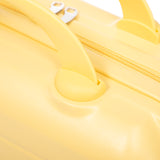 Yellow 2PC Luggage ABS Spinner Wheel Set with Combination Lock - 14" & 20" Cosmetic Case (Yellow)