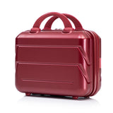 Wine Red 2PC Luggage ABS Spinner Wheel Set with Combination Lock - 14" & 20" Cosmetic Case (Wine Red)