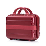 Wine Red 2PC Luggage ABS Spinner Wheel Set with Combination Lock - 14" & 20" Cosmetic Case (Wine Red)
