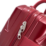 Wine Red 2PC Luggage ABS Spinner Wheel Set with Combination Lock - 14" & 20" Cosmetic Case (Wine Red)