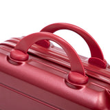 Wine Red 2PC Luggage ABS Spinner Wheel Set with Combination Lock - 14" & 20" Cosmetic Case (Wine Red)
