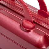 Wine Red 2PC Luggage ABS Spinner Wheel Set with Combination Lock - 14" & 20" Cosmetic Case (Wine Red)
