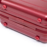 Wine Red 2PC Luggage ABS Spinner Wheel Set with Combination Lock - 14" & 20" Cosmetic Case (Wine Red)