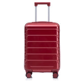 Wine Red 2PC Luggage ABS Spinner Wheel Set with Combination Lock - 14" & 20" Cosmetic Case (Wine Red)