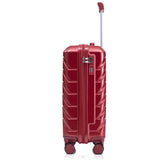 Wine Red 2PC Luggage ABS Spinner Wheel Set with Combination Lock - 14" & 20" Cosmetic Case (Wine Red)