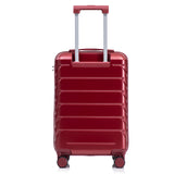 Wine Red 2PC Luggage ABS Spinner Wheel Set with Combination Lock - 14" & 20" Cosmetic Case (Wine Red)