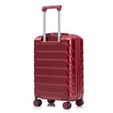 Wine Red 2PC Luggage ABS Spinner Wheel Set with Combination Lock - 14" & 20" Cosmetic Case (Wine Red)