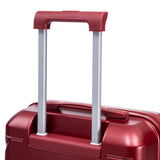Wine Red 2PC Luggage ABS Spinner Wheel Set with Combination Lock - 14" & 20" Cosmetic Case (Wine Red)