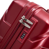 Wine Red 2PC Luggage ABS Spinner Wheel Set with Combination Lock - 14" & 20" Cosmetic Case (Wine Red)