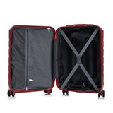 Wine Red 2PC Luggage ABS Spinner Wheel Set with Combination Lock - 14" & 20" Cosmetic Case (Wine Red)