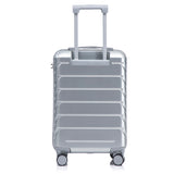 Silver 2PC Luggage ABS Spinner Wheel Set with Combination Lock - 14" & 20" Cosmetic Case (Silver)
