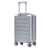 Silver 2PC Luggage ABS Spinner Wheel Set with Combination Lock - 14" & 20" Cosmetic Case (Silver)