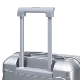 Silver 2PC Luggage ABS Spinner Wheel Set with Combination Lock - 14" & 20" Cosmetic Case (Silver)