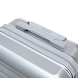 Silver 2PC Luggage ABS Spinner Wheel Set with Combination Lock - 14" & 20" Cosmetic Case (Silver)