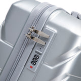 Silver 2PC Luggage ABS Spinner Wheel Set with Combination Lock - 14" & 20" Cosmetic Case (Silver)
