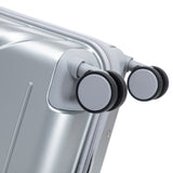 Silver 2PC Luggage ABS Spinner Wheel Set with Combination Lock - 14" & 20" Cosmetic Case (Silver)
