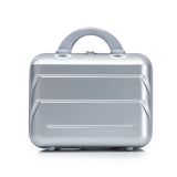 Silver 2PC Luggage ABS Spinner Wheel Set with Combination Lock - 14" & 20" Cosmetic Case (Silver)
