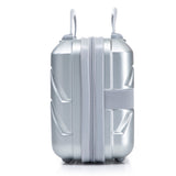 Silver 2PC Luggage ABS Spinner Wheel Set with Combination Lock - 14" & 20" Cosmetic Case (Silver)