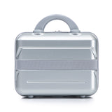 Silver 2PC Luggage ABS Spinner Wheel Set with Combination Lock - 14" & 20" Cosmetic Case (Silver)