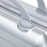 Silver 2PC Luggage ABS Spinner Wheel Set with Combination Lock - 14" & 20" Cosmetic Case (Silver)
