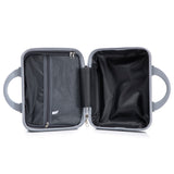 Silver 2PC Luggage ABS Spinner Wheel Set with Combination Lock - 14" & 20" Cosmetic Case (Silver)