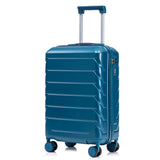 Dark Blue 2PC Luggage ABS Spinner Wheel Set with Combination Lock - 14" & 20" Cosmetic Case (Dark Blue)