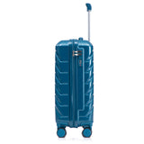 Dark Blue 2PC Luggage ABS Spinner Wheel Set with Combination Lock - 14" & 20" Cosmetic Case (Dark Blue)