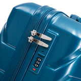 Dark Blue 2PC Luggage ABS Spinner Wheel Set with Combination Lock - 14" & 20" Cosmetic Case (Dark Blue)