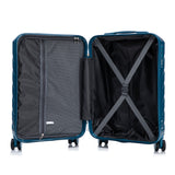 Dark Blue 2PC Luggage ABS Spinner Wheel Set with Combination Lock - 14" & 20" Cosmetic Case (Dark Blue)
