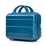 Dark Blue 2PC Luggage ABS Spinner Wheel Set with Combination Lock - 14" & 20" Cosmetic Case (Dark Blue)