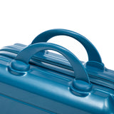 Dark Blue 2PC Luggage ABS Spinner Wheel Set with Combination Lock - 14" & 20" Cosmetic Case (Dark Blue)