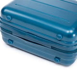 Dark Blue 2PC Luggage ABS Spinner Wheel Set with Combination Lock - 14" & 20" Cosmetic Case (Dark Blue)