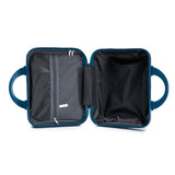 Dark Blue 2PC Luggage ABS Spinner Wheel Set with Combination Lock - 14" & 20" Cosmetic Case (Dark Blue)