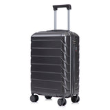 Dark Gray 2PC Luggage ABS Spinner Wheel Set with Combination Lock - 14" & 20" Cosmetic Case (Dark Gray)
