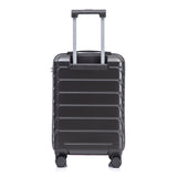 Dark Gray 2PC Luggage ABS Spinner Wheel Set with Combination Lock - 14" & 20" Cosmetic Case (Dark Gray)
