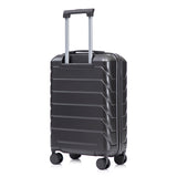 Dark Gray 2PC Luggage ABS Spinner Wheel Set with Combination Lock - 14" & 20" Cosmetic Case (Dark Gray)