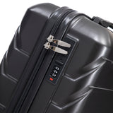Dark Gray 2PC Luggage ABS Spinner Wheel Set with Combination Lock - 14" & 20" Cosmetic Case (Dark Gray)