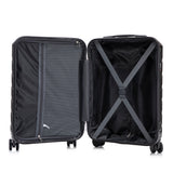 Dark Gray 2PC Luggage ABS Spinner Wheel Set with Combination Lock - 14" & 20" Cosmetic Case (Dark Gray)